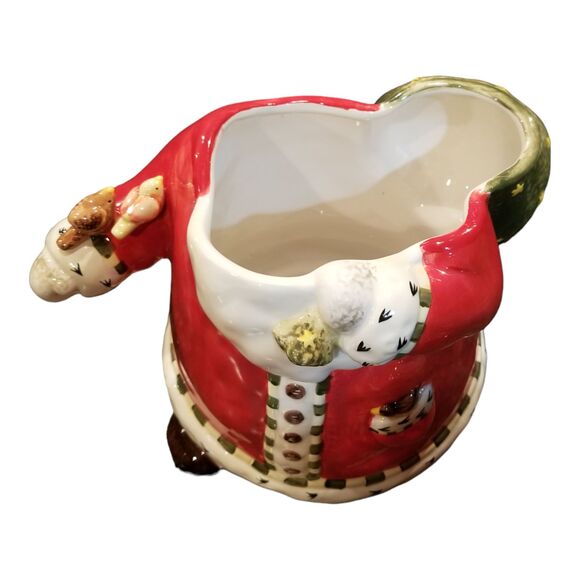 Vintage Gibson 2003 Christmas Santa & Friends Cookie Jar Holiday Decor Red Birds - Picture 6 of 10
